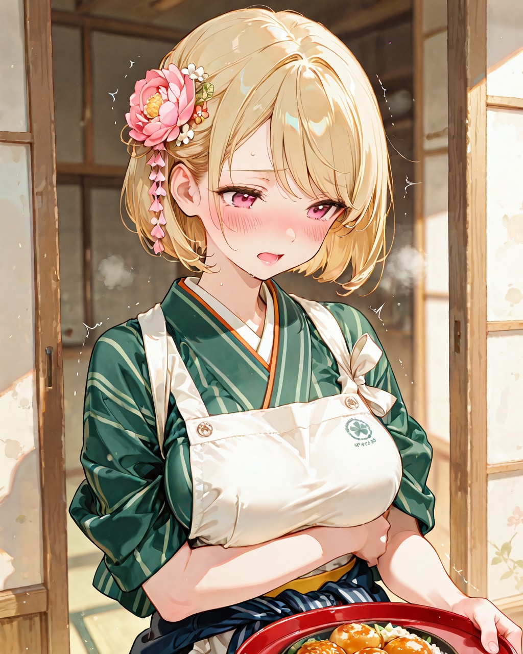 風邪っぽい給仕