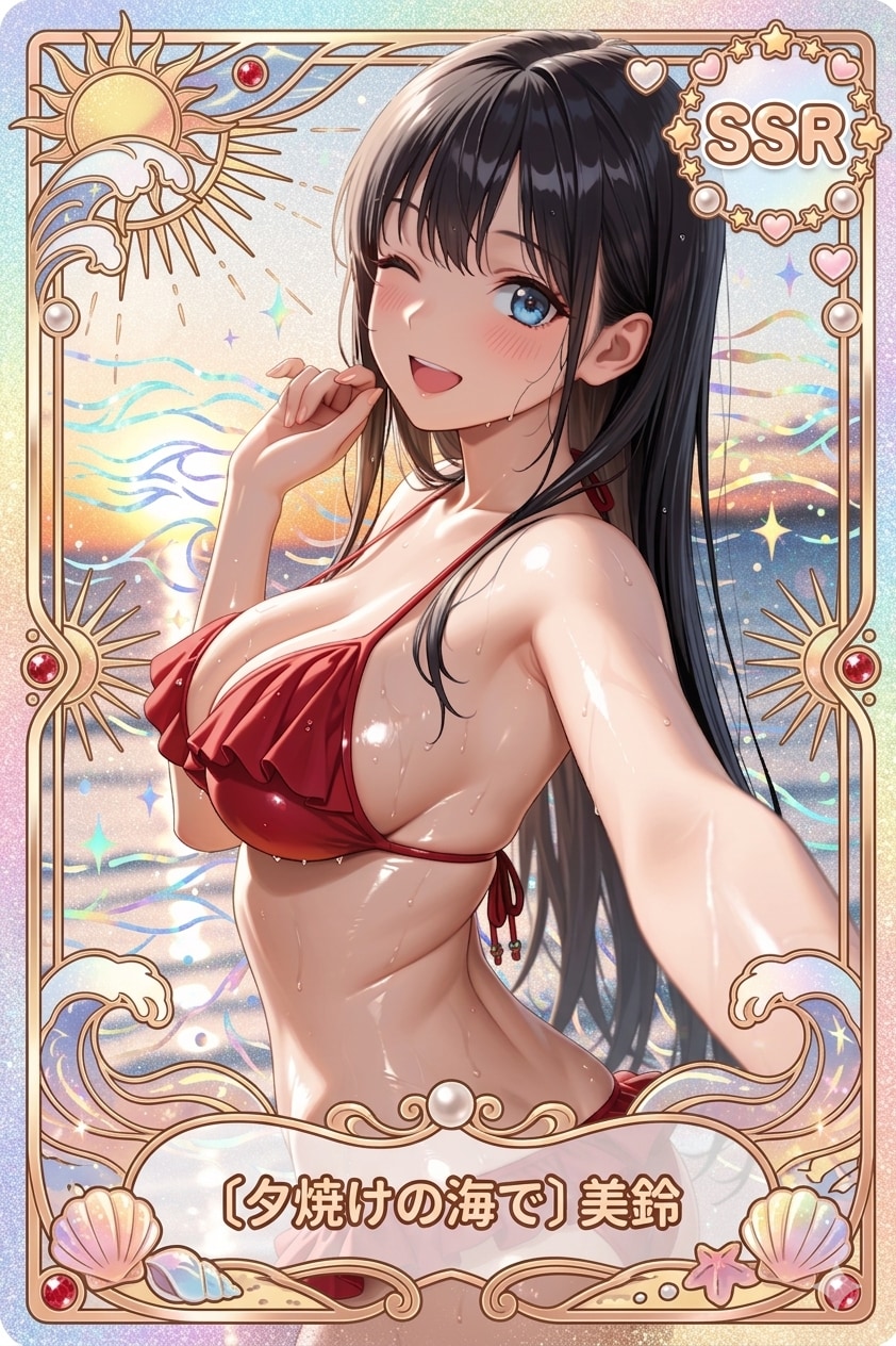 〔夕焼けの海で〕美鈴