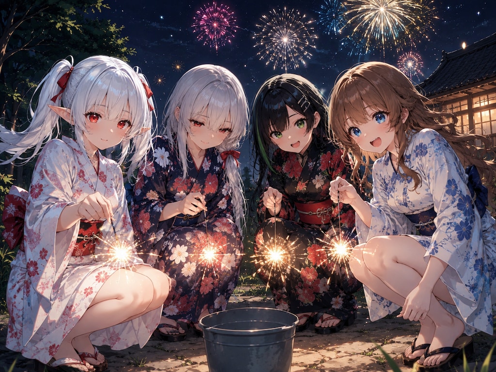 Stunted Blueさんの看板娘達とシロネさん
