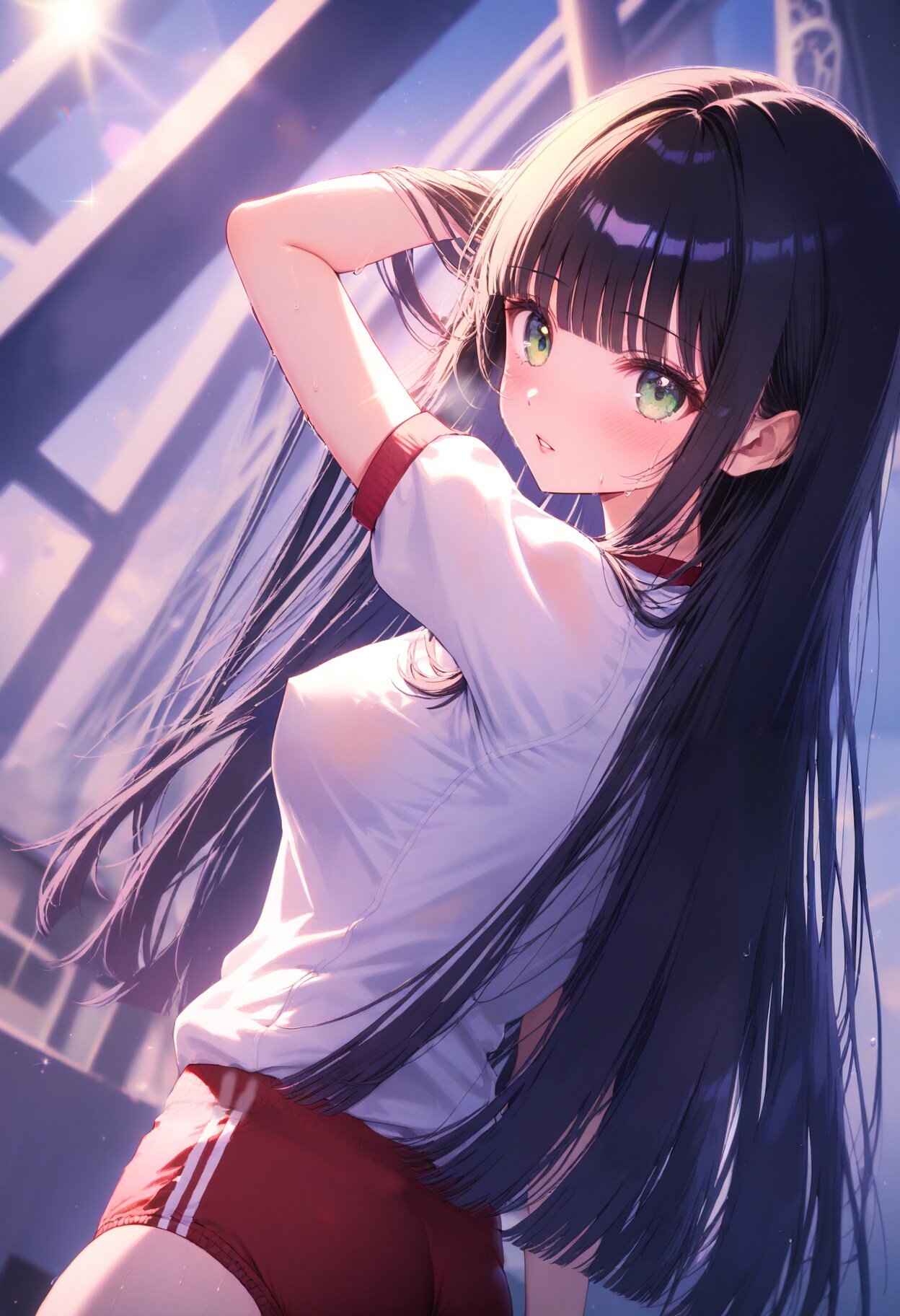 体操着と黒髪