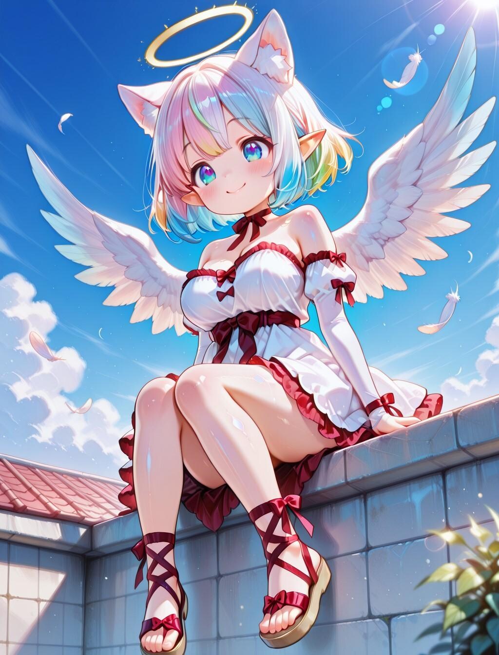 10枚）屋上を散歩する天使さん②