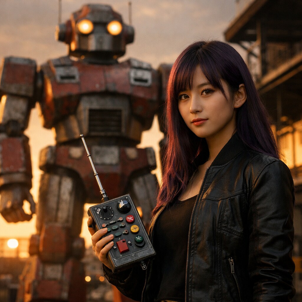 ロボットと黒髪の人