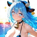 牛の獣人のビキニ姿 10枚目