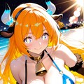 牛の獣人のビキニ姿 4枚目