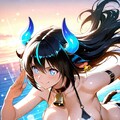 牛の獣人のビキニ姿 9枚目