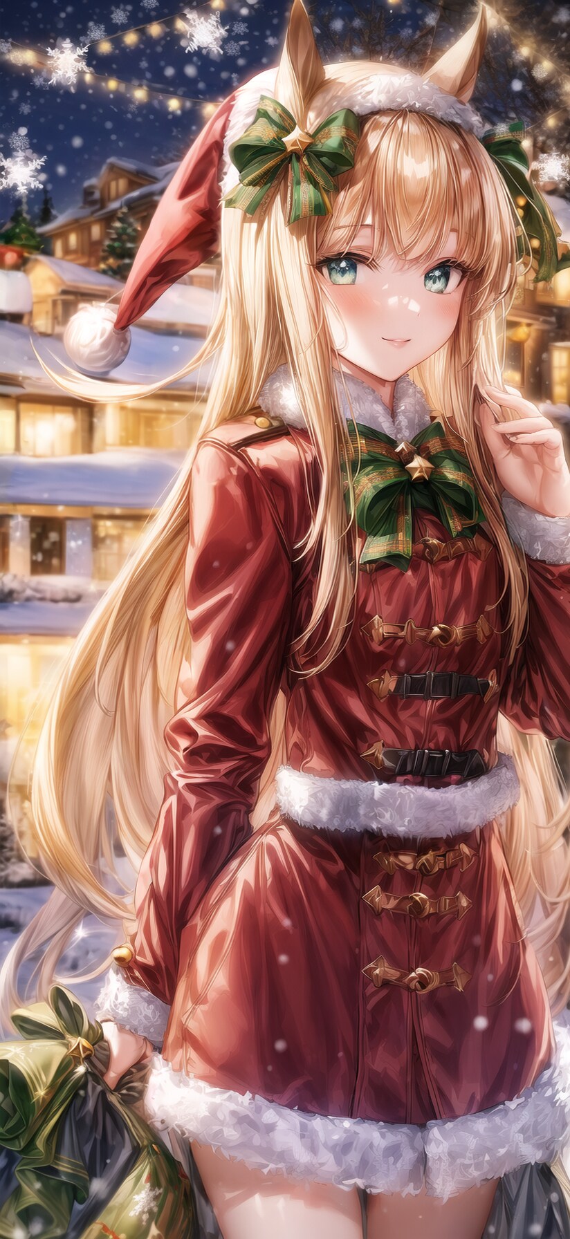 クリスマススズカ②(12月スマホ壁紙用)