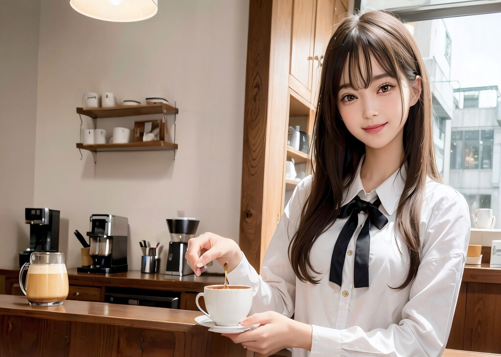 女子高生がカフェでバイト②