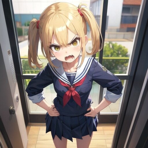 怒る女学生