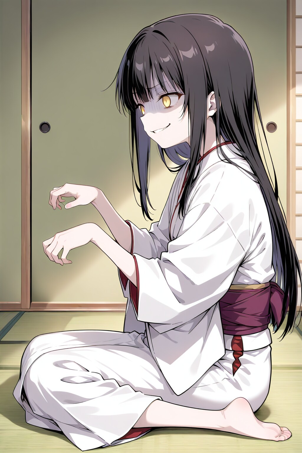 正座するユウ子さん