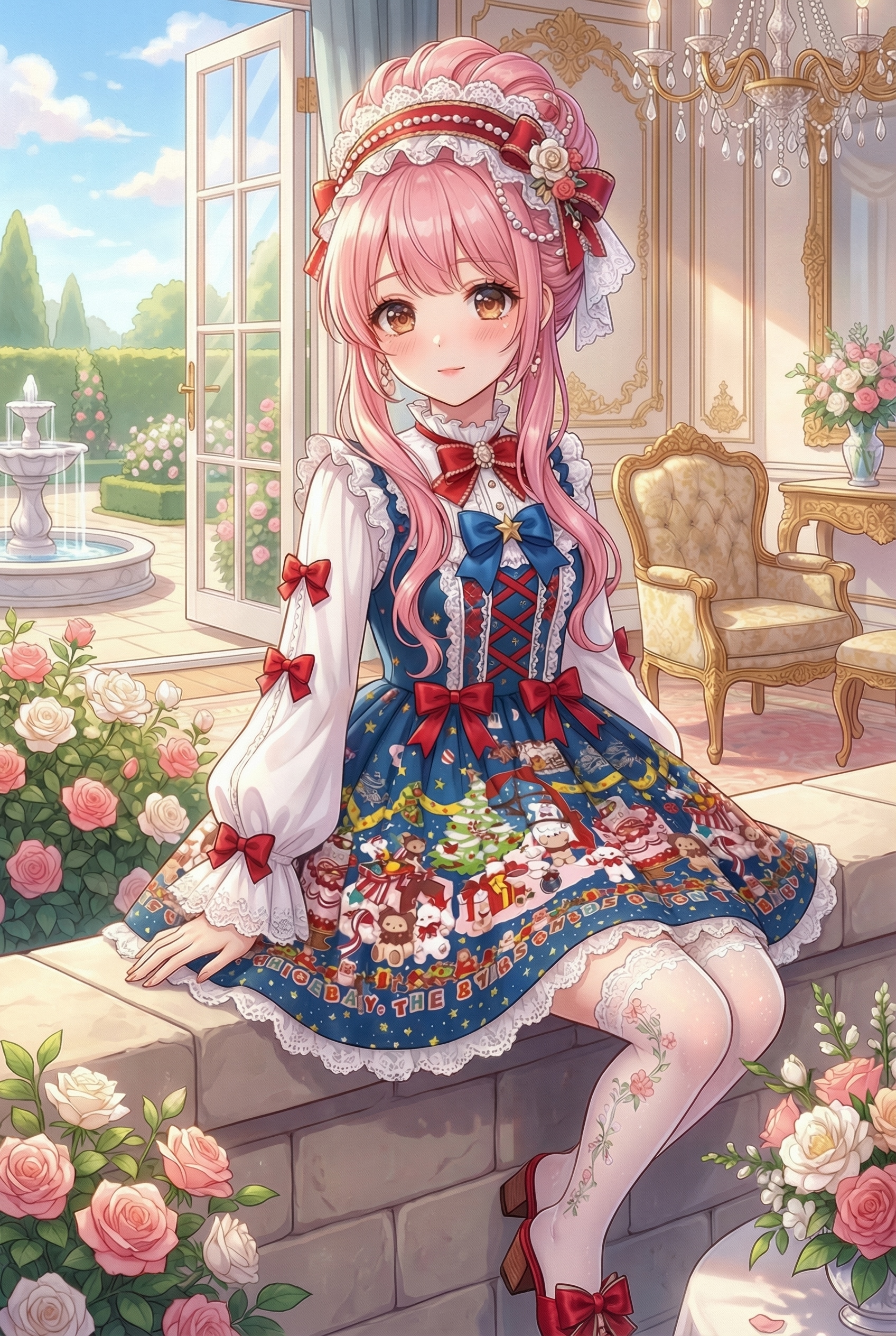 庭に坐す緋桃 | の人気AIイラスト・グラビア