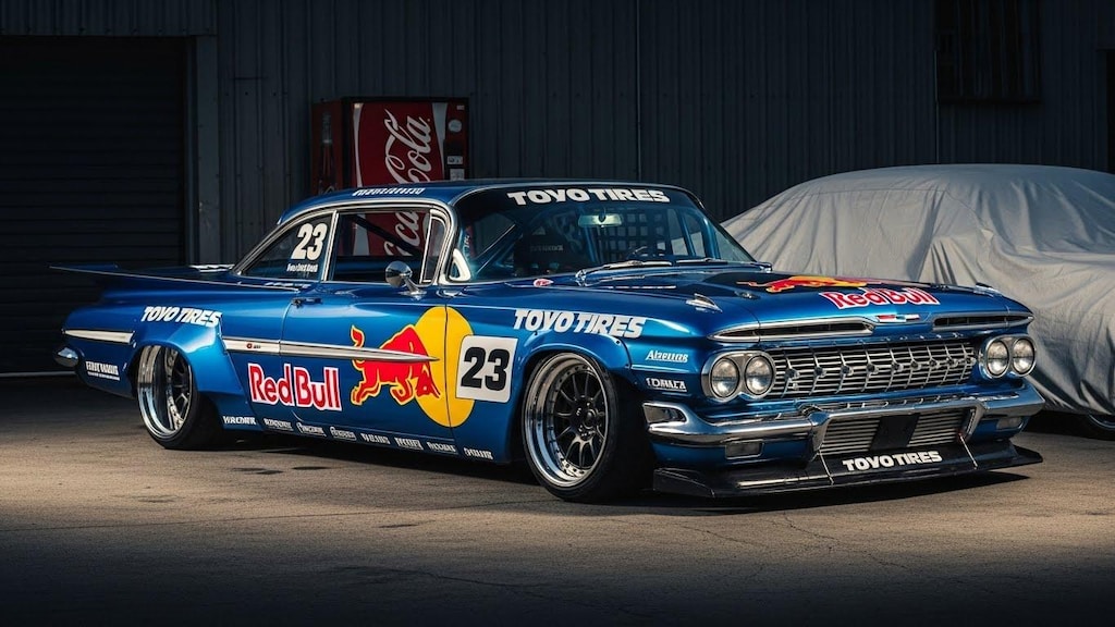 トーヨータイヤレッドブルインパラのドリ車