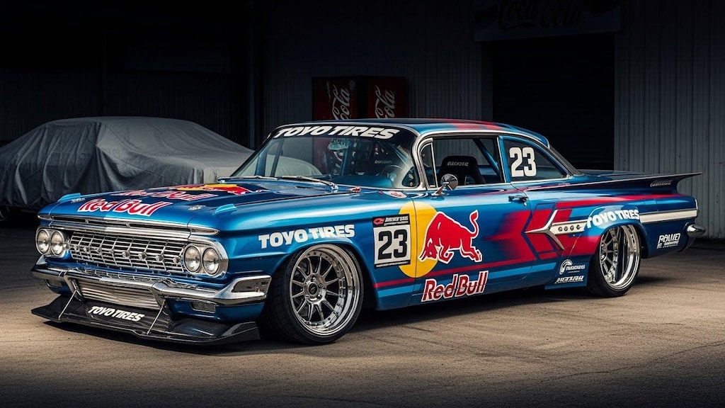 トーヨータイヤレッドブルインパラのドリ車