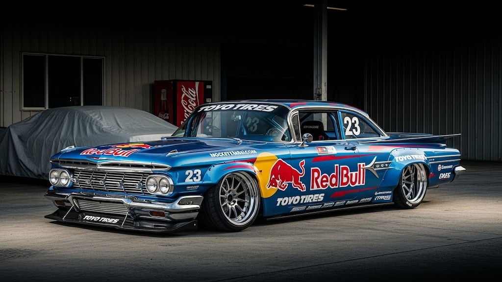 トーヨータイヤレッドブルインパラのドリ車