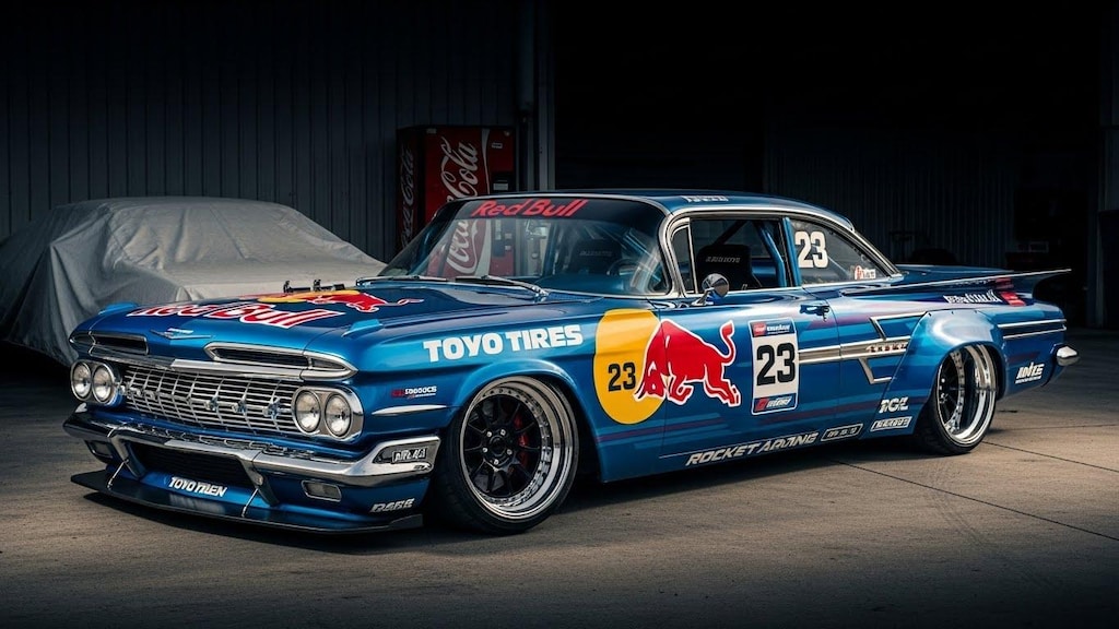 トーヨータイヤレッドブルインパラのドリ車