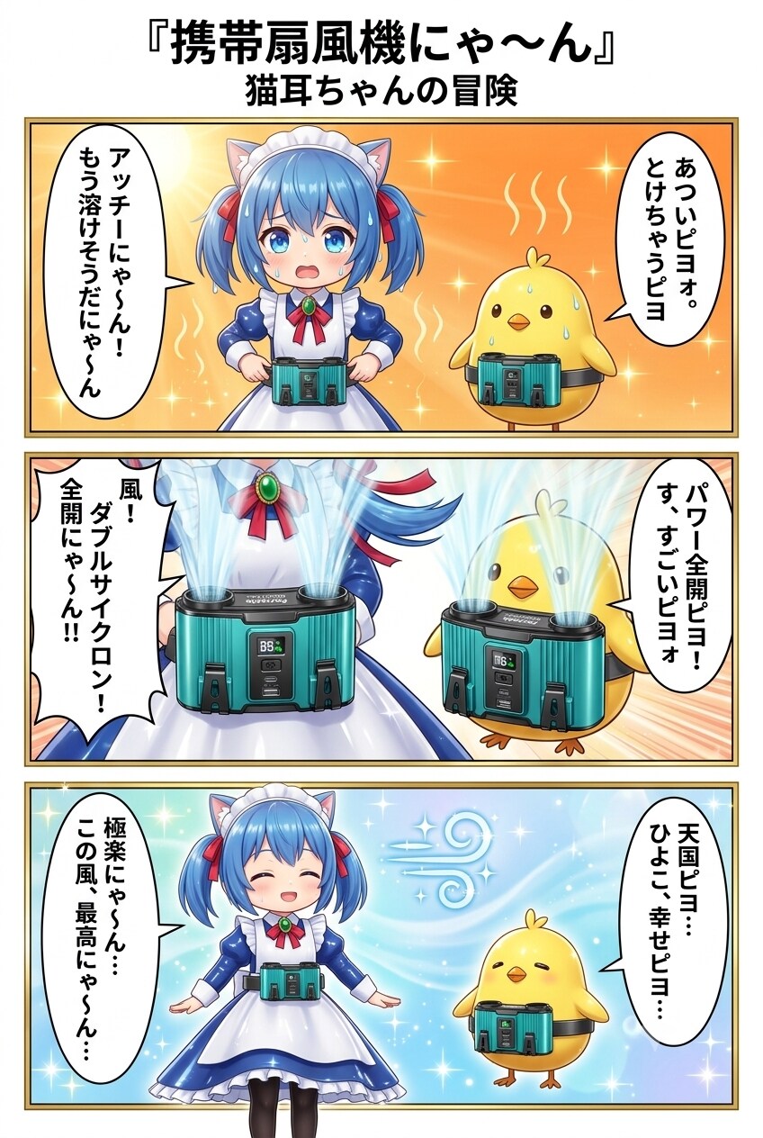 携帯扇風機にゃ〜ん　猫耳ちゃんの冒険