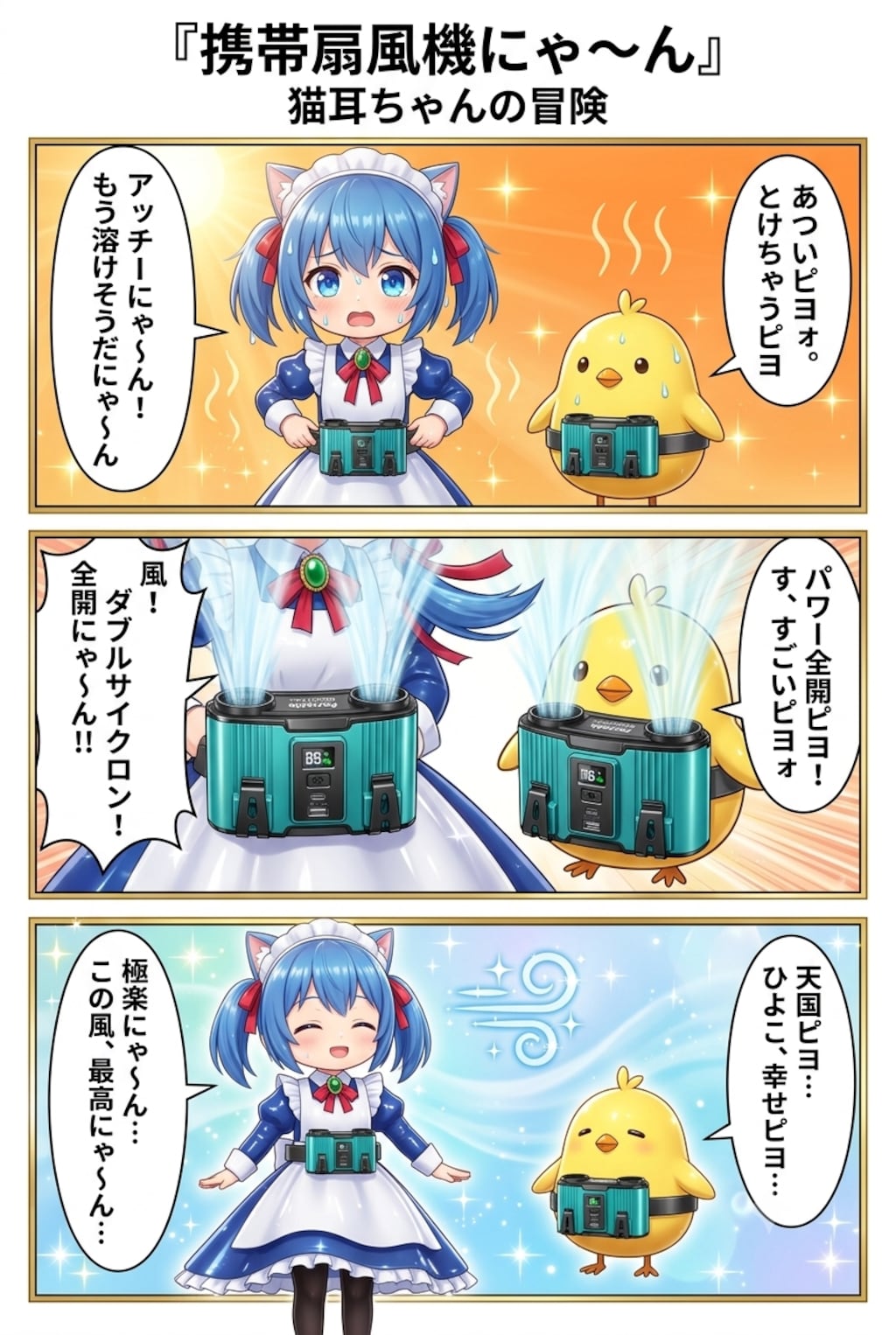 携帯扇風機にゃ〜ん　猫耳ちゃんの冒険