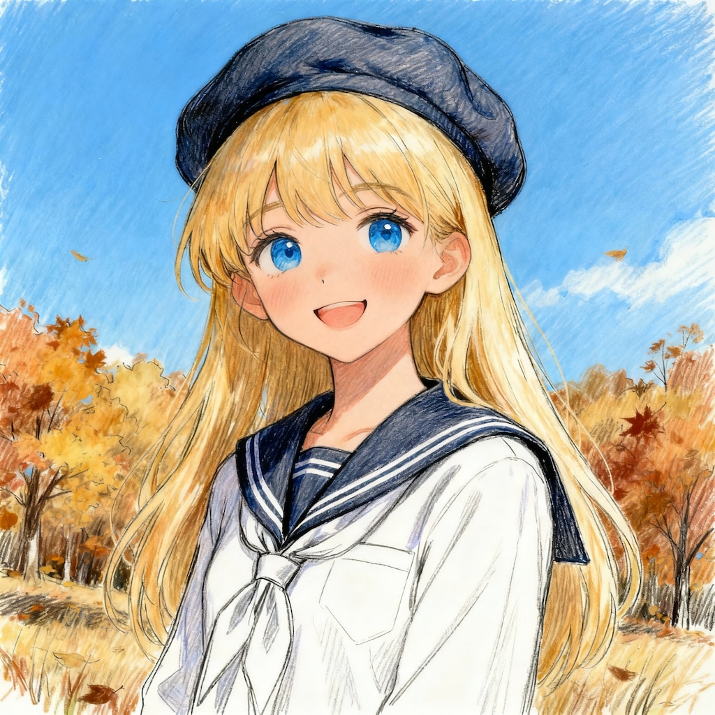 秋晴れと絵画の中のちちぷいや　弾