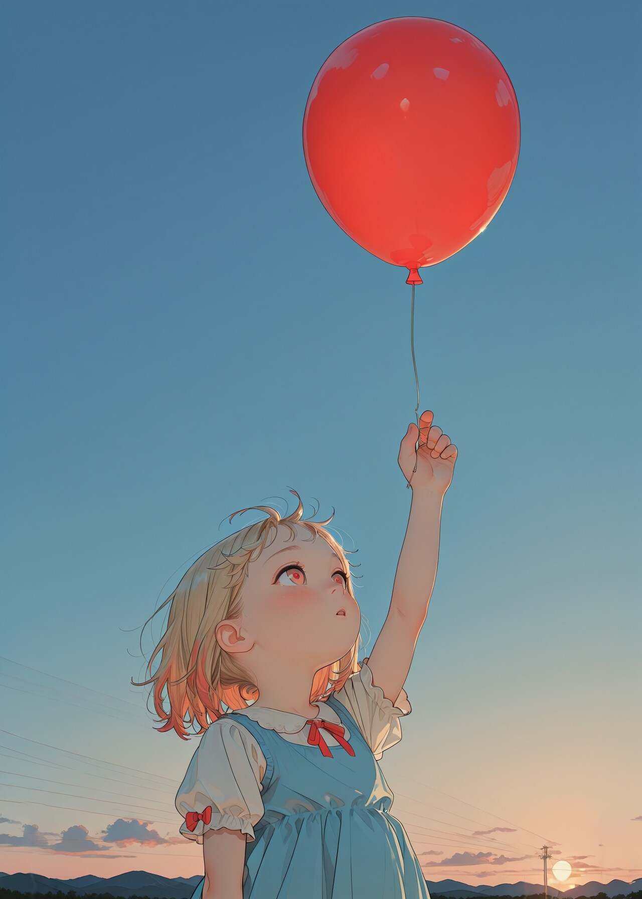 赤い風船と少女 | の人気AIイラスト・グラビア