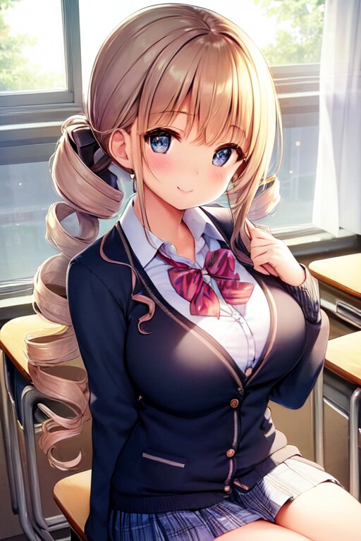 ドリル髪の女子高生