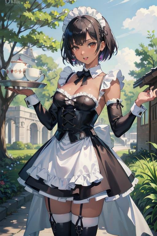 褐色黒髪メイド