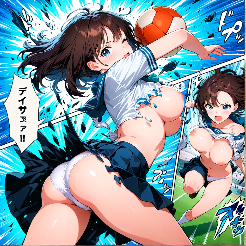 休み時間のドッジボール【漫画風】