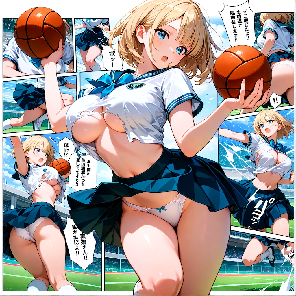 休み時間のドッジボール【漫画風】