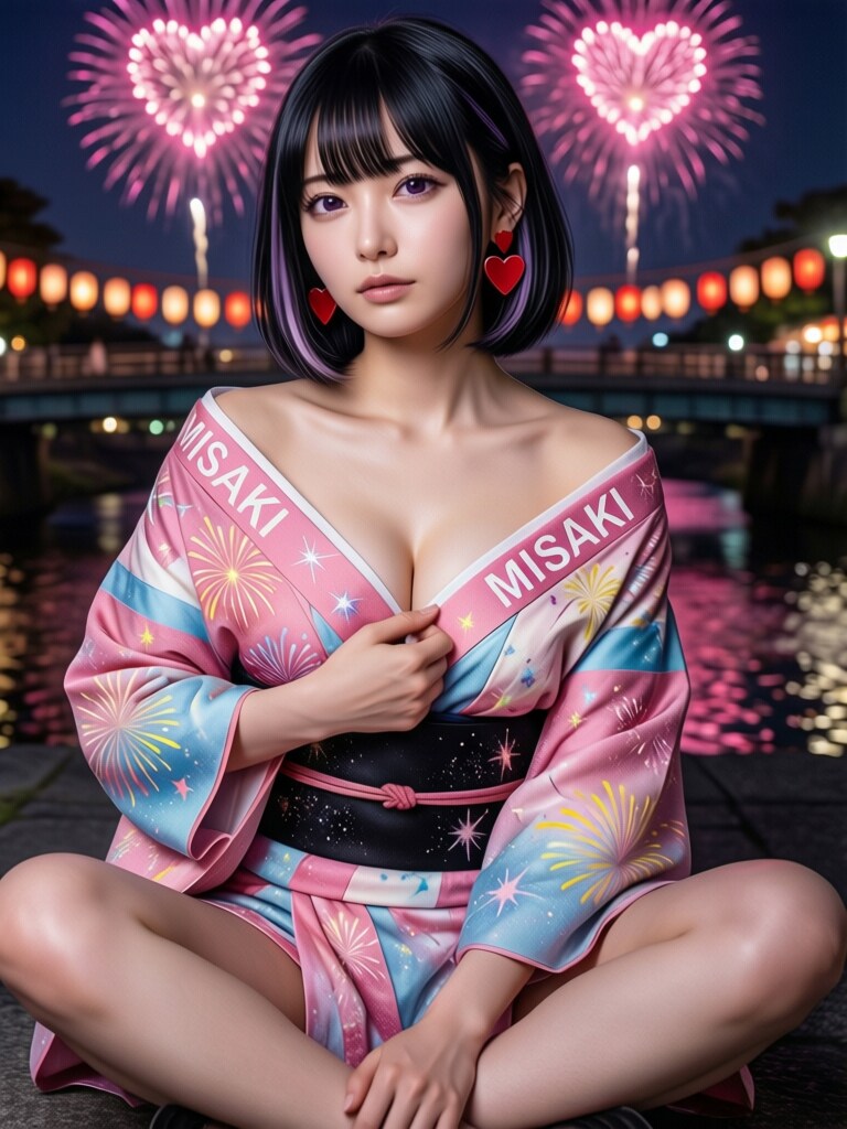 美咲💕花火と浴衣