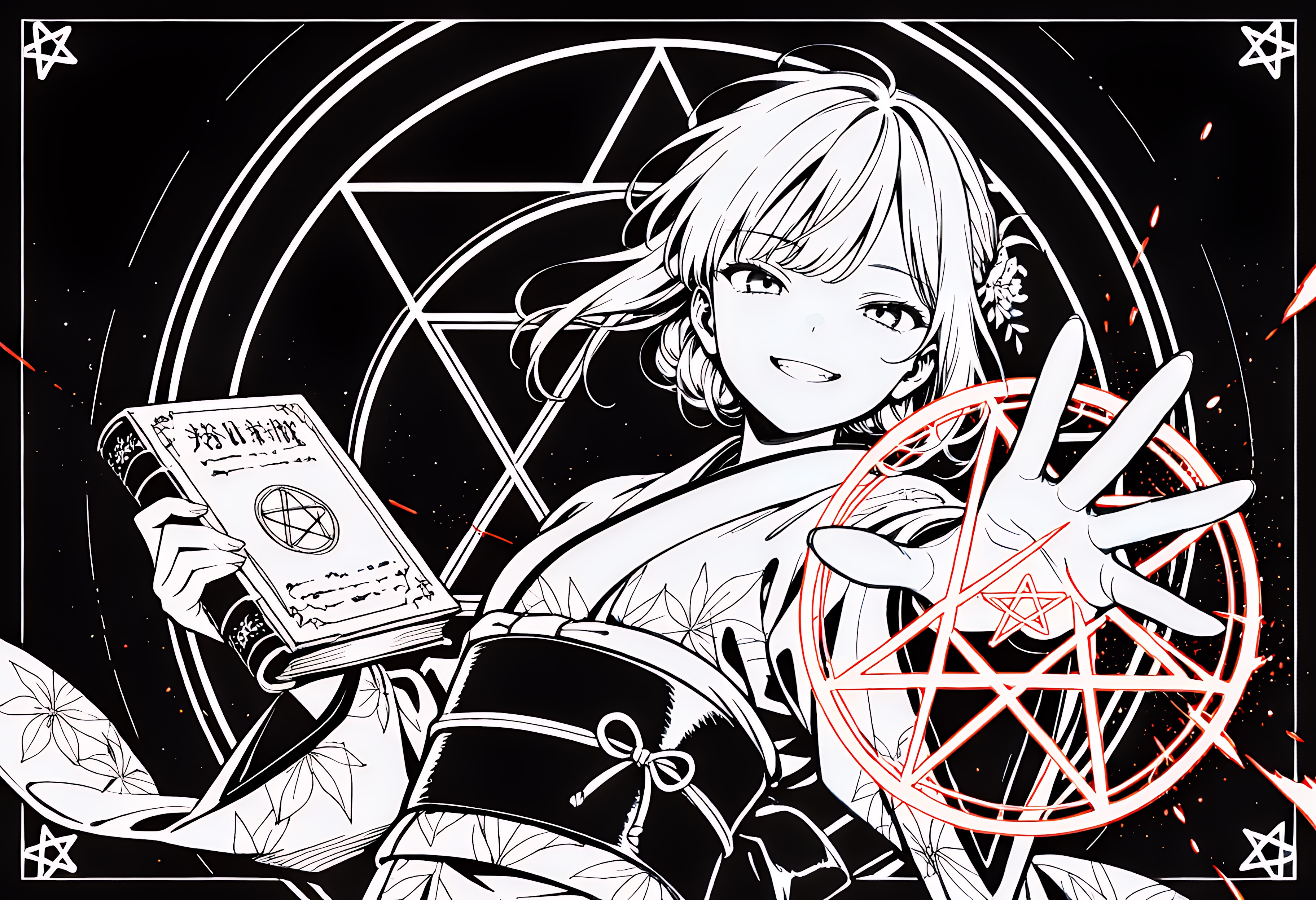 着物×五芒星魔導書