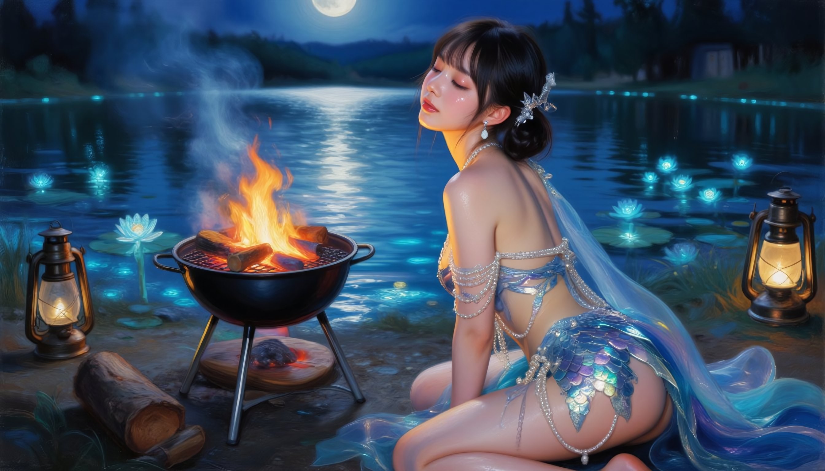 輝く蓮の湖畔