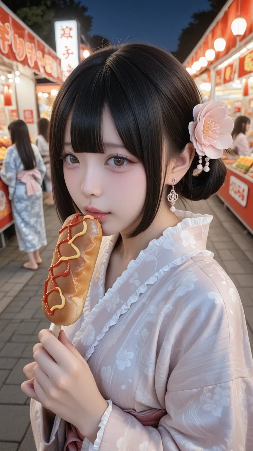 地雷系ちゃんの夏祭り《ロリータ浴衣SeaArt》