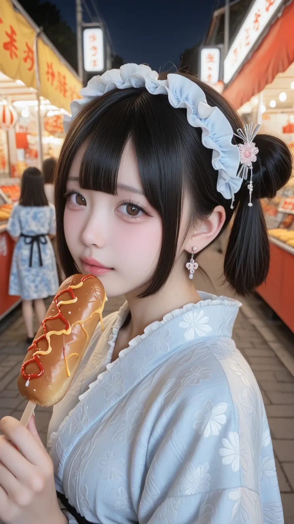 地雷系ちゃんの夏祭り《ロリータ浴衣SeaArt》