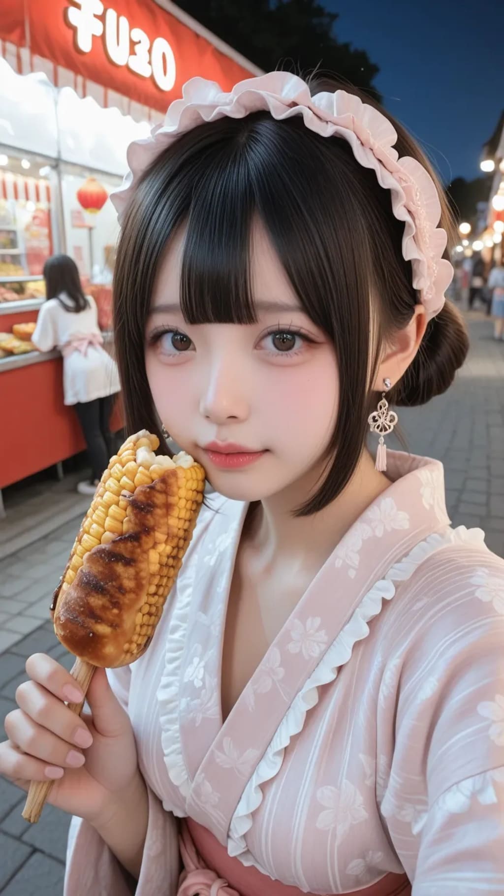 地雷系ちゃんの夏祭り《ロリータ浴衣SeaArt》