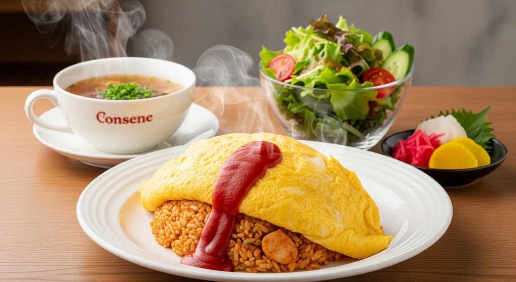 摩訶不思議食堂のオムライスセット