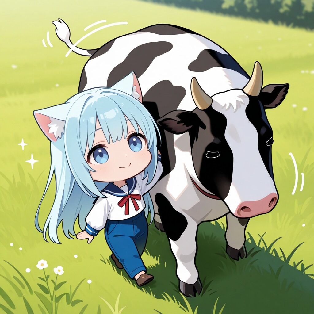 ねこなみさくらさんとモーニングコール牛さん