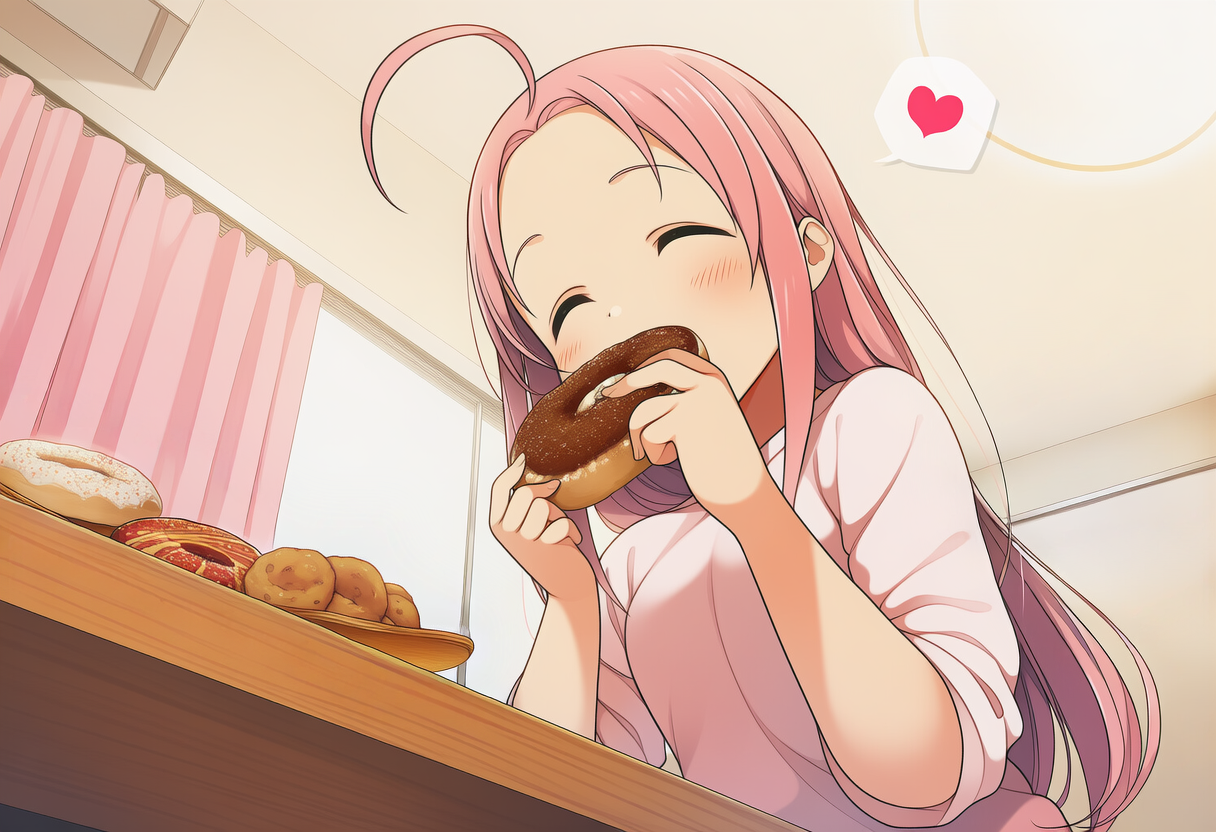 ドーナツを食べるれいらちゃん | の人気AIイラスト・グラビア