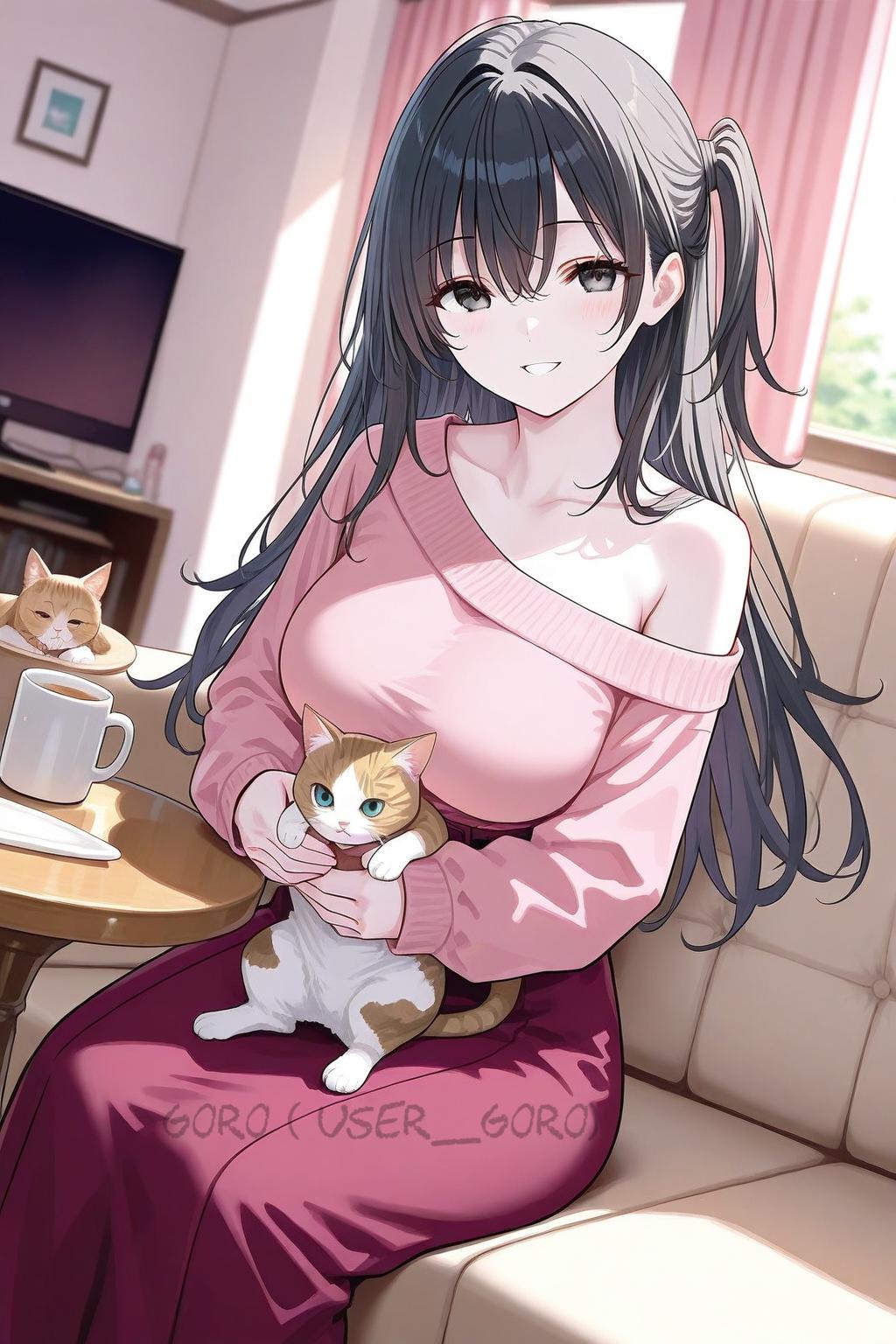 猫、少し迷惑顔
