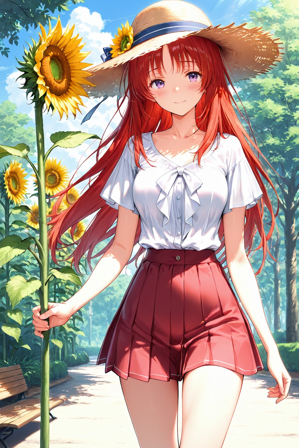 【ＱＩＬＩＮ様版】長身美脚赤髪紫目美少女（春夏秋冬）