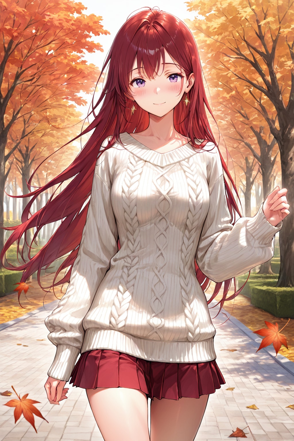 【ＱＩＬＩＮ様版】長身美脚赤髪紫目美少女（春夏秋冬）