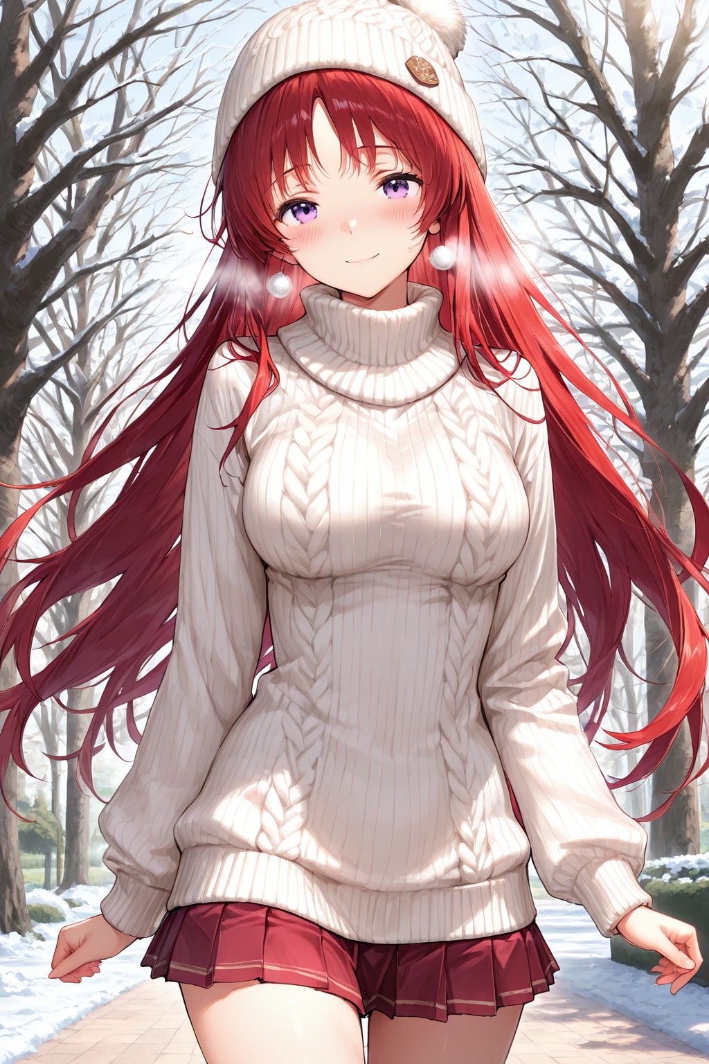 【ＱＩＬＩＮ様版】長身美脚赤髪紫目美少女（春夏秋冬）