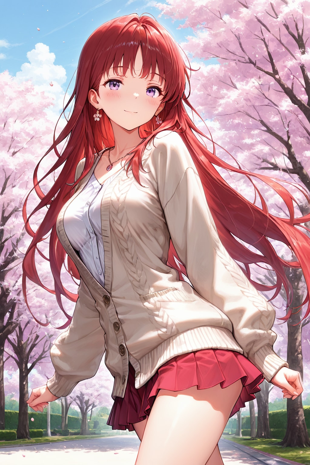 【ＱＩＬＩＮ様版】長身美脚赤髪紫目美少女（春夏秋冬）