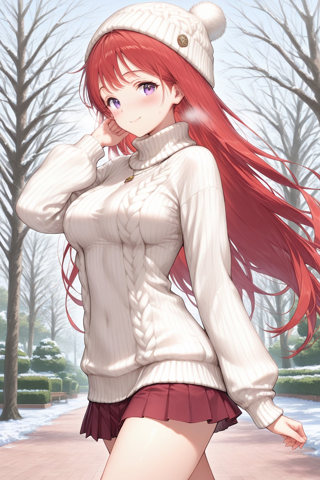 【ＱＩＬＩＮ様版】長身美脚赤髪紫目美少女（春夏秋冬）