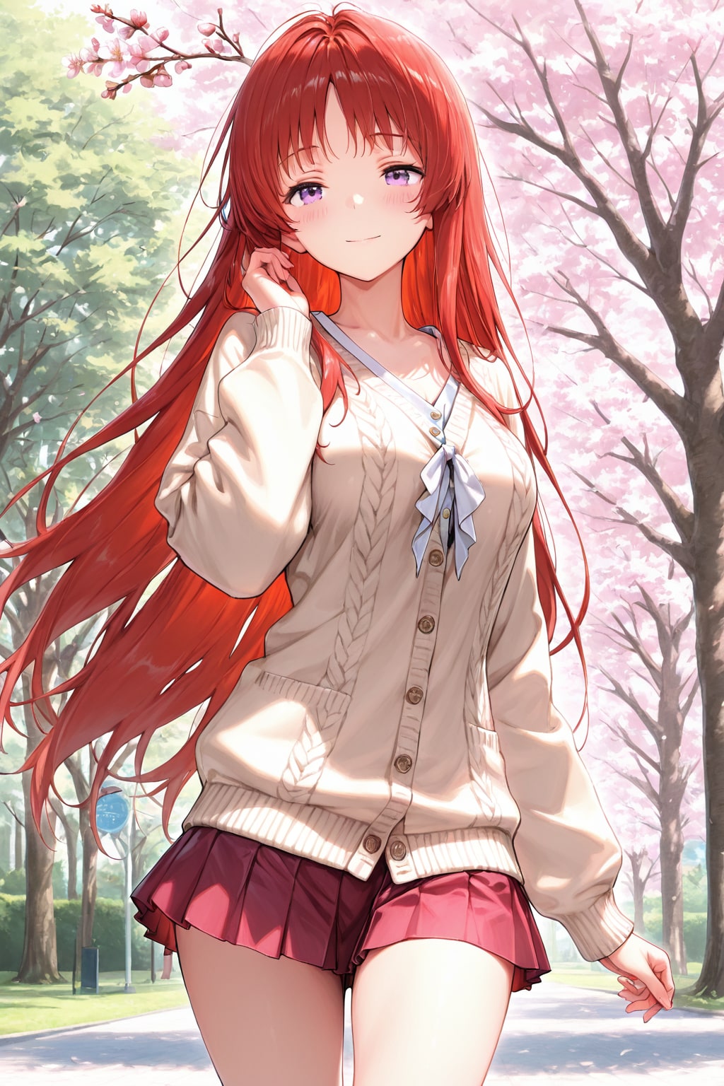 【ＱＩＬＩＮ様版】長身美脚赤髪紫目美少女（春夏秋冬）