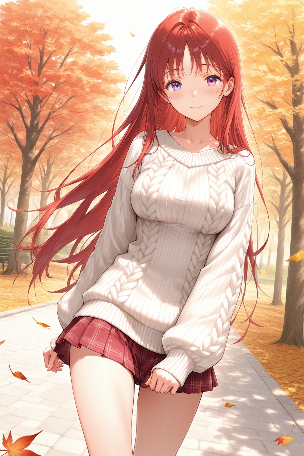 【ＱＩＬＩＮ様版】長身美脚赤髪紫目美少女（春夏秋冬）