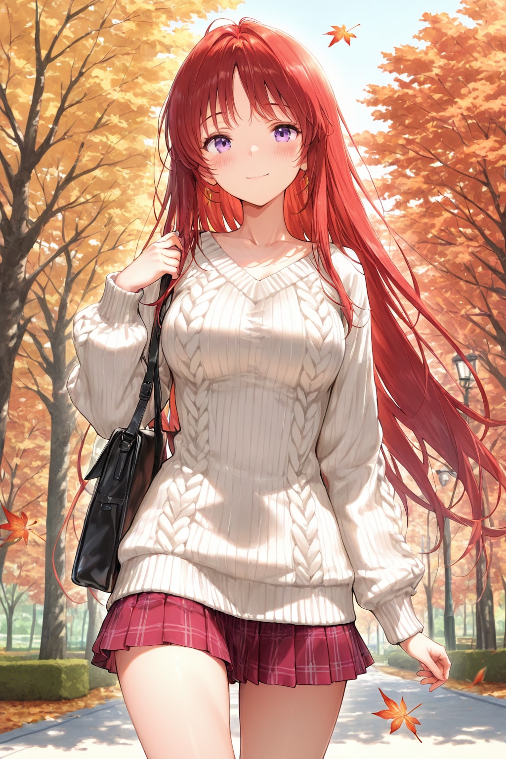 【ＱＩＬＩＮ様版】長身美脚赤髪紫目美少女（春夏秋冬）