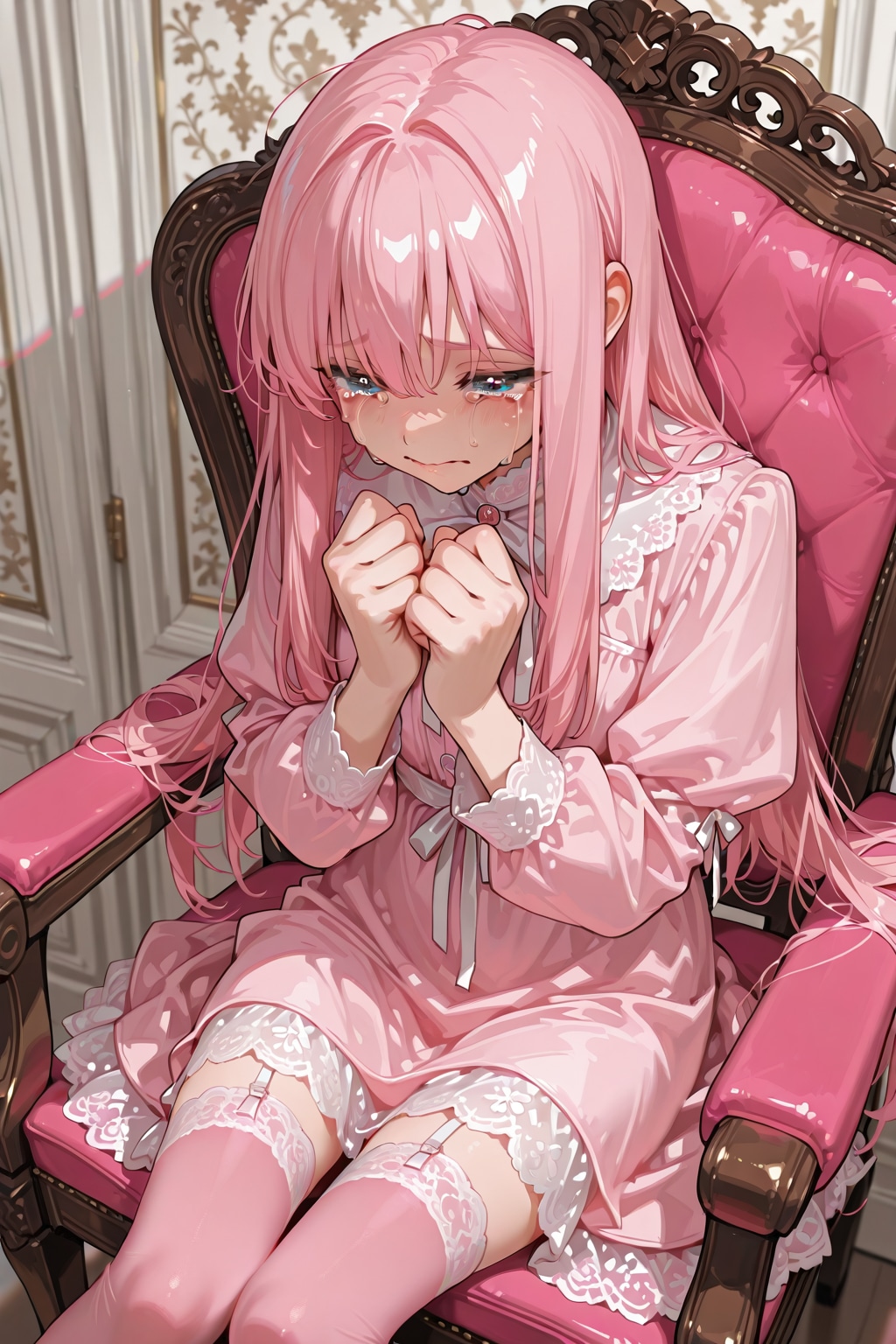 泣く…