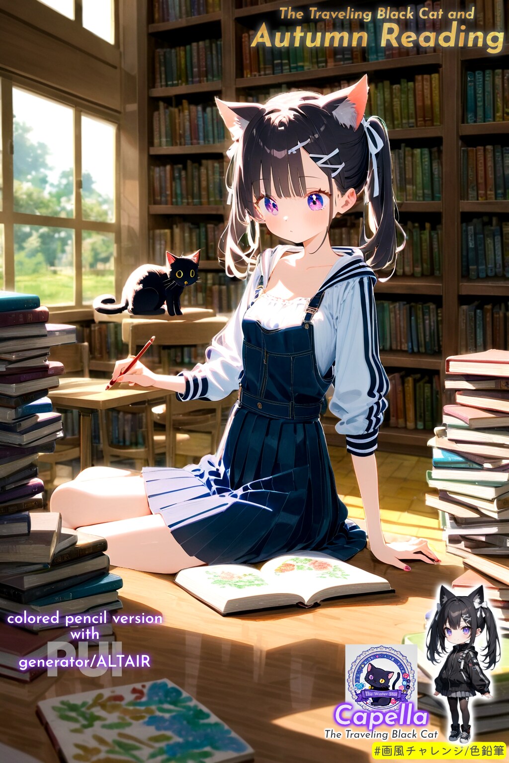 旅する黒猫と色鉛筆