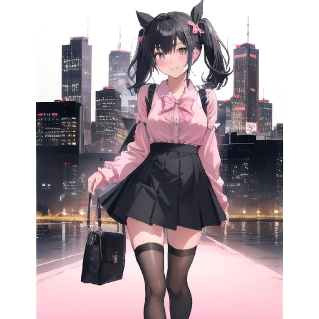 黒髪ツインテール