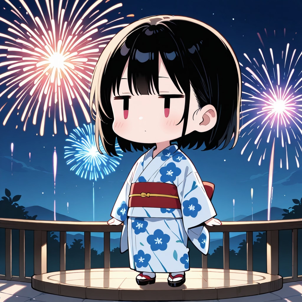 花火をみる