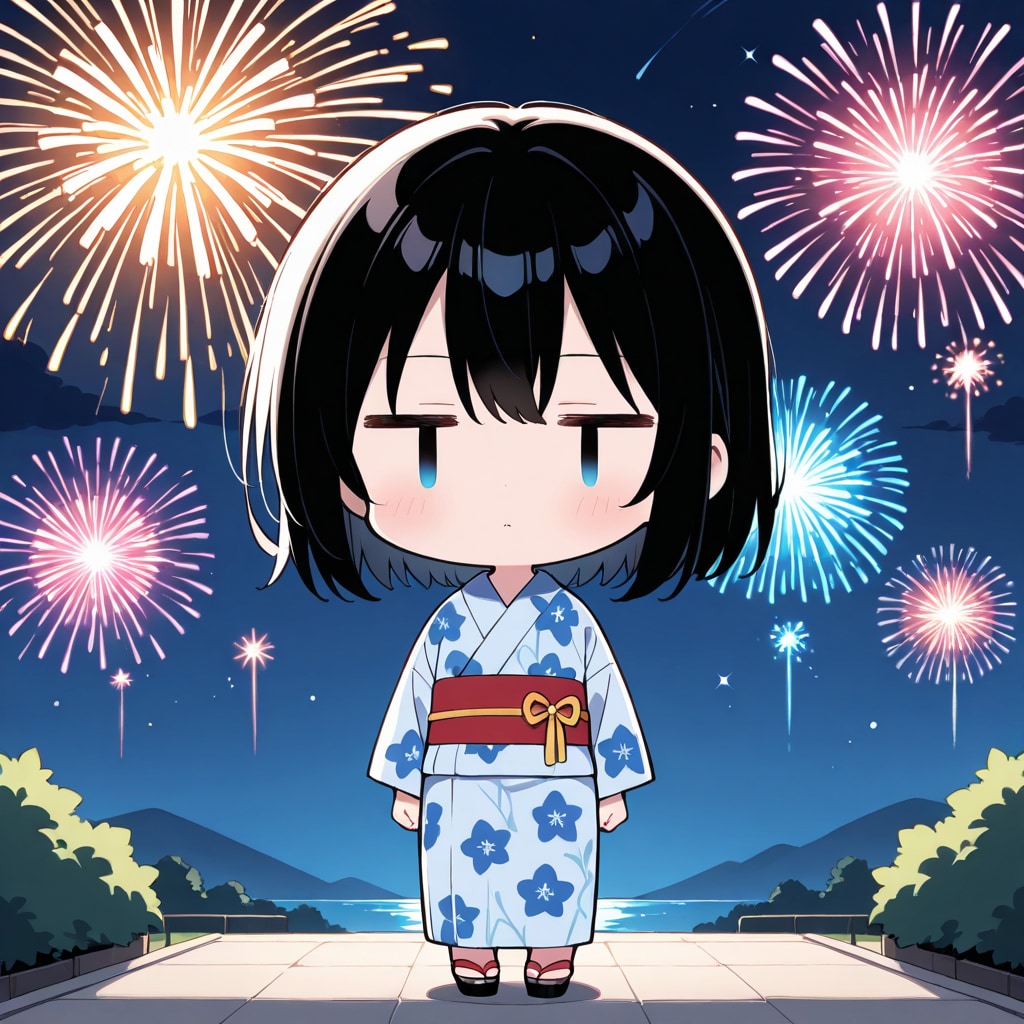 花火をみる