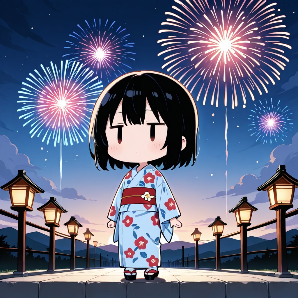 花火をみる